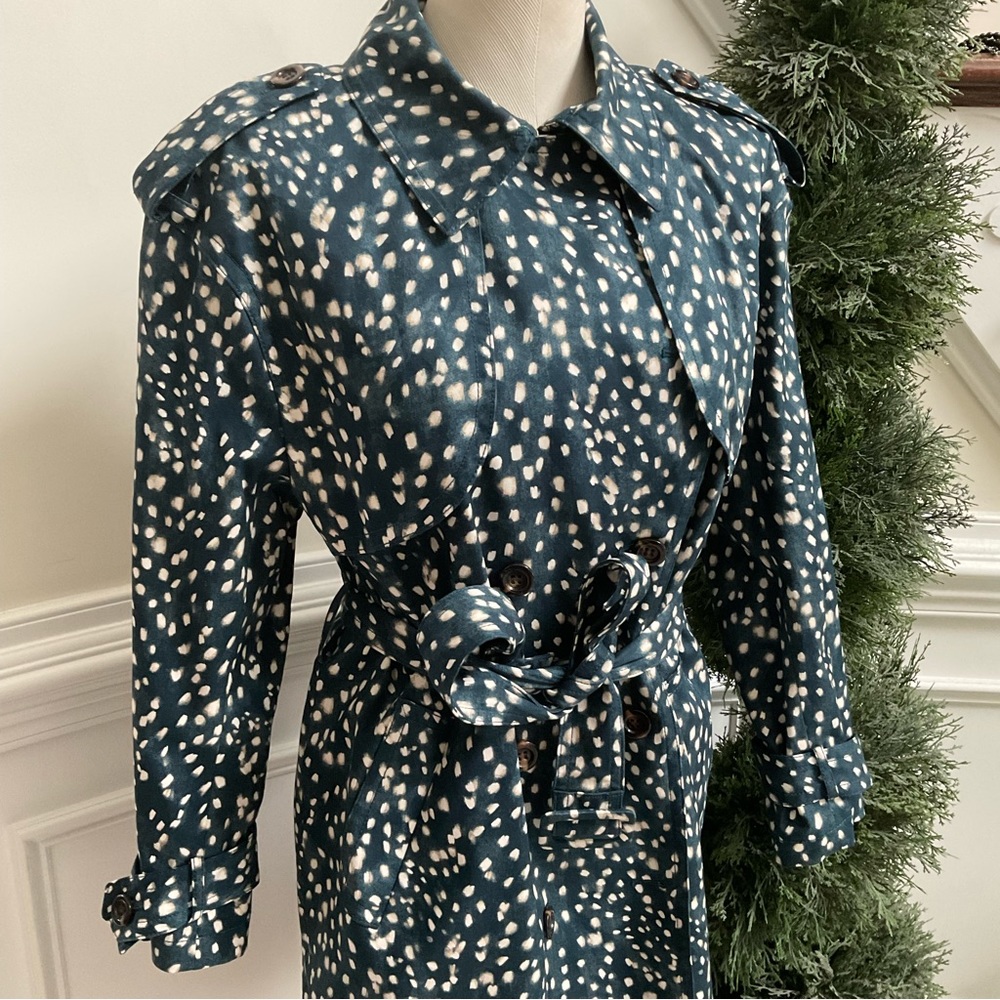 Ann Taylor Spotted Modern Trench Coat Size Large - Picture 4 of 16